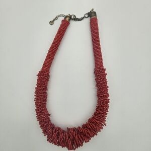 Chic Red Beaded Necklace